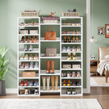 Tribesigns 14-Tier Shoe Rack, White Shoe Storage Cabinet with 22 Open Cubbies, 46 Pairs Wide Entryway Shelf for Shoes, Modern Organizer for Closet Living Room Entryway Hallway