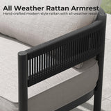 Grand patio 6-Piece Outdoor Furniture Set with Coffee Table, 7 Seats, Beige