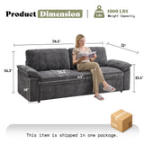 FORTEVA 78in Loveseat Sofa, Cloud Couch for Living Room, Dark Grey
