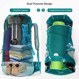 HOMIEE 50L Hiking Backpack Travel Bag Waterproof Camping Rucksack with Rain Cover Lightweight Backpacking