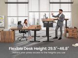 SEDETA L Shaped Electric Standing Desk with File Cabinet, 63 x 53'' Height Adjustable Home Office Computer Desk
