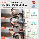 Mesh Office Chair, Adjustable Lumbar High Back Desk Chair 400lbs, 4D Flip-up Arms, 3-Level Tilt Backrest, 3D Headrest, PU Wheels
