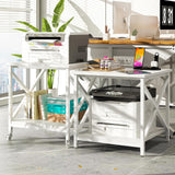 METYERRY 24"x23.6"Large Printer Stand with Power Outlet