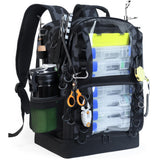 YOLIBON Fishing Tackle Backpack with Cooler,45L Large Tackle Bag with 2 Rod Holders & Clear Window,Outdoor Fishing Backpack for Fishing,Camping,Hiking,Camouflage Black