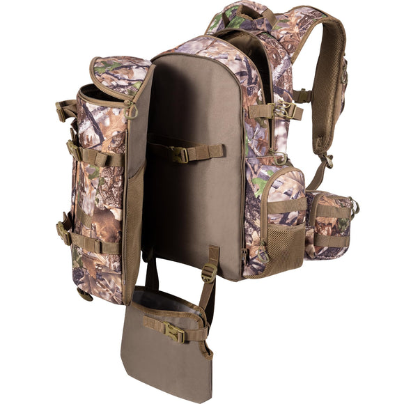 BLISSWILL Large Hunting Backpack with padded weapon compartment for Bow Rifle with Waterproof Rain Cover Hunting Gear Accessories 40L(Supercamo Timber) BLISSWILL