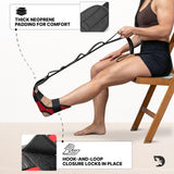 DMoose Fitness Foot & Calf Stretcher with Adjustable Padded Stretching Strap for Plantar Fasciitis, Hamstring, Heel Spurs and Achilles Tendonitis Relief - Yoga Leg Stretch Strap for Flexibility