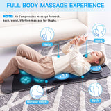 ZEBORA Full Body Massage Mat with Vibration, Stretching and Pressure Massage, Adjustable Pillow Height, Bed Sofa Floor Home Office Massage Mat, Relieve Pain for Neck, Back, Waist, Legs, Massage Pad