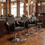 AreShark Barber Chair, Reclining Heavy Duty Salon Chair with Hydraulic Pump & Adjustable Headrest, Professional Beauty Styling Hair Chair for Hair Stylist, Hairdresser, Barbershop, Home, Black