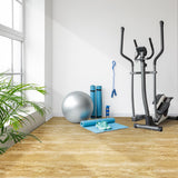 Sorbus 144 Sq. Ft. Wood Grain Floor Tiles Foam Mat EVA Interlocking Mats Tile 3/8-Inch Thick Flooring Wood Puzzle Exercise Mats w/Borders - Home Playroom Basement, Apartment, Trade Show, Baby, Dance