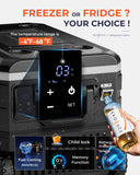 EKOJUCE 12V Refrigerator, 69 Quart Electric Cooler, 12V/24V DC 100~240V AC, 12v cooler -4℉~68℉, Portable Freezer with Wheels