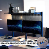 VIVO Black Triple Clamp 47 x 31 in Desk Pegboard System, PP-DK48SB