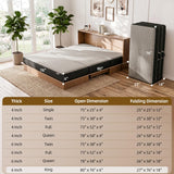 ROXGOX Memory Foam Trifold Mattress, 6 Inch King Foldable Mattress