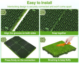Mapleyard 108 PCS Interlocking Artificial Grass Tiles Turf Squares Outdoor