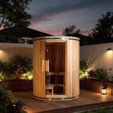 4 Person Outdoor Vertical Barrel Sauna, Cedar Wood Traditional Sauna
