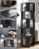 5-Tier Rotating Bookshelf Tower, 360° Spinning Modern Book Storage Bookcase, Stable Display Corner Book Shelf for Kids Room