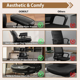 Ergonomic Office Chair Faux Leather Swivel Desk Chair for Home Office,Black