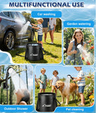 2026 Upgraded Portable Shower for Camping, Rechargeable Camping Shower with LED Display, 5 Gal Collapsible Bucket, 5 Adjustable Speeds, IPX8 Waterproof Portable Shower Kit for Hiking, Car, Pet, Travel