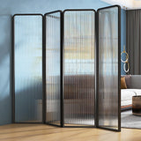 6ft Tall Modern Metal Room Divider - 3-Panel Folding Privacy Screen for Home, Office & Studio - Space-Saving Decorative Partition, Ideal for Stylish Separation