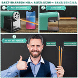 AFMAT 6 Holes Pencil Sharpener for 6-11mm Pencils and Electric Pencil Sharpener for 6-12mm Pencils, 2 Pack