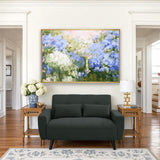 Jarenie 48" Small Loveseat Sofa, Mid Century Modern Love Seat with Back Cushions and Plastic Legs, 2 Seater Couches for Living Room, Bedroom, Small Spaces, Dark Grey