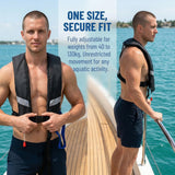 Snorkel Vest, Portable Inflatable Swim Vest Jackets for Snorkeling Swimming Diving Safety,Manual Inflatable Men's Women's Adjustable Vest for Swimming Fishing Outdoor Water Sports (330LB)(Black)