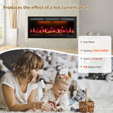 88" Electric Fireplace, Recessed/in-Wall or Wall Mounted, 80-90" Linear, Ultra-Narrow Frame, WiFi App + Alexa, 6 Flame & 13 Ember Colors, Log & Crystal Media, 1500W Heater