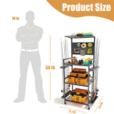AQNTQCN Fishing Rod Holders for Garage, Fishing Pole Holders, 3-Tier Fishing Pole Rack Holds 12 Rods with Wheels for Garage, Basement or Indoor, For Fishing Rod Tackle Box Storage