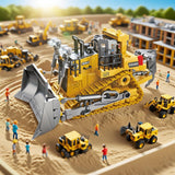 BLQCSLH Excavator Set，rc Dump Truck Command The Site Conquer The Dir，2.4Ghz Remote Control Construction Vehicle Set Children's Toys，Alloy Material Simulate True Scale (Bulldozer)