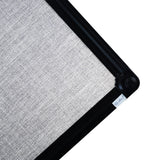 JILoffice Cork Linen Bulletin Board 36 X 24 Inch (Grey), Black Aluminum Frame Wall Mounted Board Memo Pin Board for Office Home and School