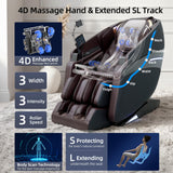 Vosaky 4D Massage Chairs Full Body Recliner with Heat Zero Gravity 57'' SL Track Shiatsu Massage Chair for Home Office with AI Voice, 7" Touch Screen, Wireless Charging,Neck & Shoulder Relief