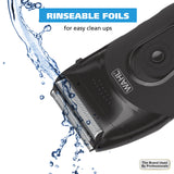 Wahl Compact Rechargeable Lithium Ion Shaver Kit with Hygienic Rinseable Foils & Cutter Bar with Dual Flexible Foils That Move with The Contours of Your Face - 7065