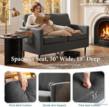 56'' Dark Grey Fabric Loveseat Small Couch with 2 USB for Living Room Sofa