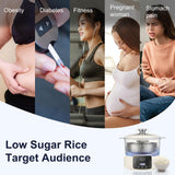 Low Carb Rice Cooker,3L Multifunction Low Sugar Rice Cooker Small & Timable,4H Keep Warm, Cooking, Simmering, Stewing, Steaming All In One (3L,Beige)