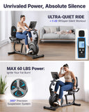 MERACH Recumbent Exercise Bikes for Home with Smart Bluetooth Equipment Exercise Bikes App, LCD, Heart Rate Handle Stationary Bikes