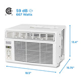 BLACK+DECKER BD08WT6 Window Air Conditioner with Remote Control, 8000 BTU, White