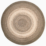 Super Area Rugs Round Braided Dinig Room Rug - Ridgewood Braided Woven Rug 4-6 Seat Dining Table - Reversible - Indoor/Outdoor - Made in USA - Brown Velvet/Beige, 6' Round