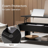 Yaheetech Wooden Coffee Table, Lift Top Coffee Table with Large Hidden Storage Shelf, Lift Tabletop Dining Tables for Living Room, Home Small Space, 38.6in, Black Yaheetech