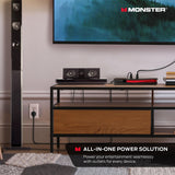 Monster Power Vertex Surge Protector with Detachable USB Power Strip (Black, Power Vertex XL)