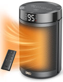 DREO Space Heater, Portable Electric Heaters for Indoor Use with Thermostat, Digital Display, 1-12H Timer, Eco Mode and Fan Mode, 1500W PTC Ceramic Fast Safety Heat for Office Bedroom Home, Black