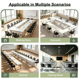 Modular Folding White Training Room Tables with Modesty Panel,4pcs 47.2in