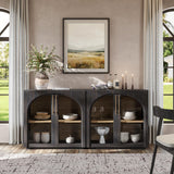 MorganBrig Sideboard Cabinet with Glass Doors, 94.5'' W Display Cabinet
