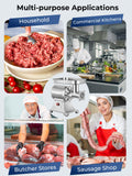 Commercial Meat Grinder, 1100W Electric Meat Grinder Heavy Duty, ETL Approved, 330LBS/H Meat Mincer with 2 Blades, 2 Cutting Plates, Sausage Tube for Kitchen Restaurant Butcher Store