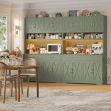 HOSTACK 75" Tall Kitchen Pantry Storage Cabinet, 45" W Hutch Cabinet, Green