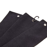 Golf Towel (16" X 21") Microfiber Waffle Pattern with Carabiner Clip, Golf Towels (20 Pack Black)