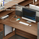 Modern Cubicle Office Workstation Desk with Privacy Panels, Modular Multi-Person Partition Desk, Computer Desk with Storage & for Office, Call Center & Team Workspace (B-Right, 1 P)