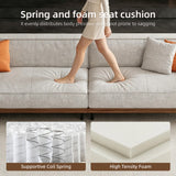 NessCarsti Modern 4-Seater Upholstered Fabric Sofa for Living Room, 111.8"
