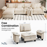 PHI VILLA Oversized Sectional Sofa L Shaped 5-Seat Modular Cloud Couch
