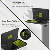 rash Can with Recycle Bin, Stainless Steel Garbage Can with Lid