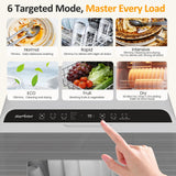 Sunvivi Portable Dishwasher with 152OZ Water Tank, 18" Countertop Dishwasher Machine fits up to 12" plates, Energy Star, 6 Preset Mode, 12H Delay Start, Small Dish Washer for Dorm RV&Apartment, White
