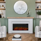 Real Flame Cravenhall Landscape Electric Fireplace with Mantel for Living Room or Bedroom, Replaceable Fireplace Insert Heater, Realistic Log and Flame Effect, Remote Control, Timer, White